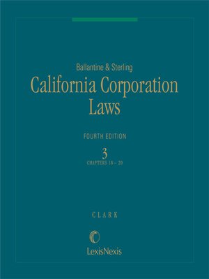 cover image of Ballantine & Sterling, California Corporation Laws